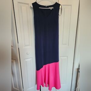 Karl Lagerfeld Navy And Pink Maxi Dress Size 8